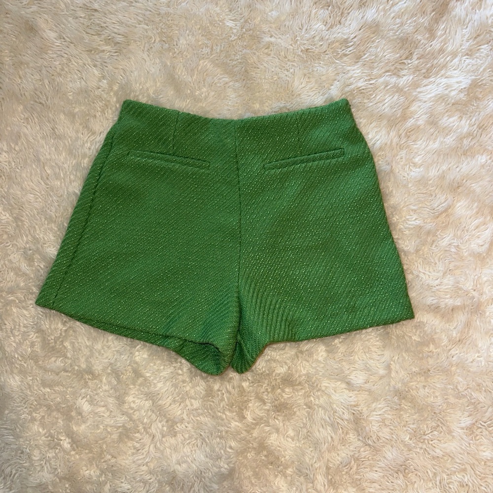 Zara green high waisted shorts